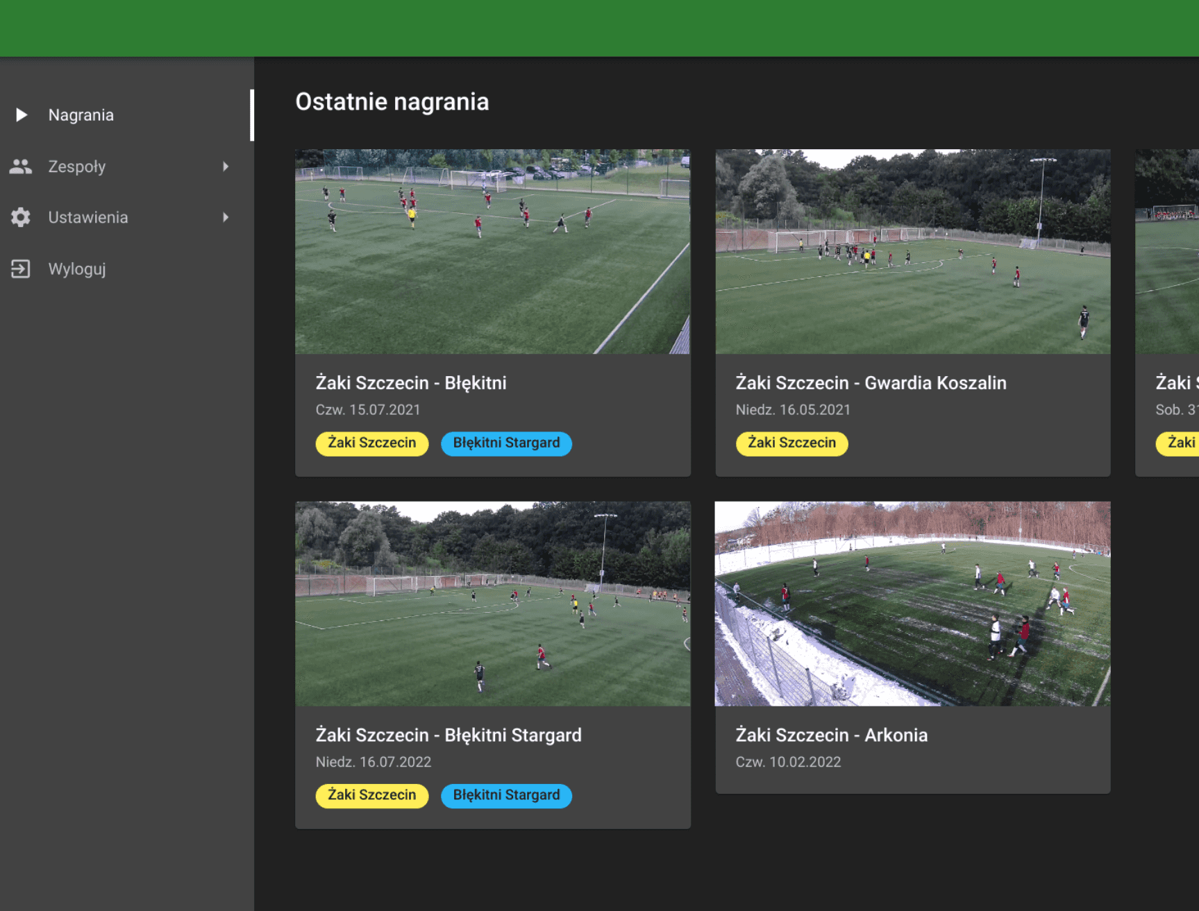 Analytics platform – recording view